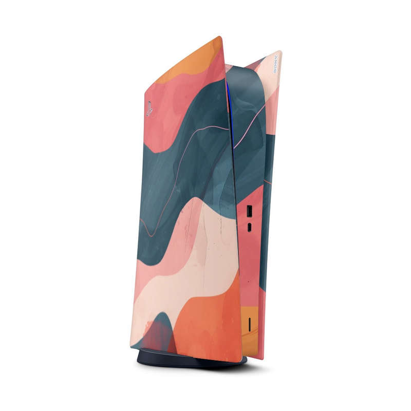 Decal Sticker Skin For PS5 Digital: Modern Abstract Waves