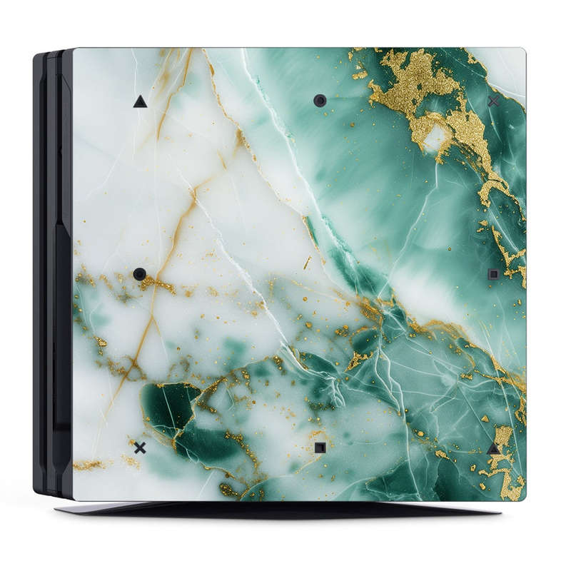 Decal Skin Sticker for PS4 Pro: Marble Emerald Gold