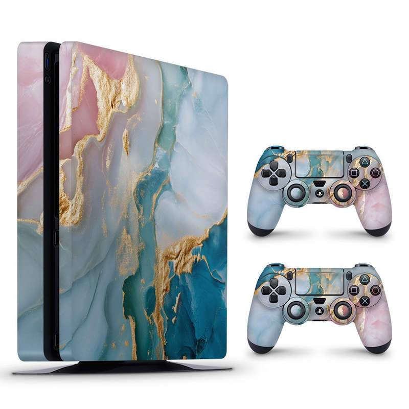 Decal Skin Sticker for PS4 Slim: Marble Pastel Fusion