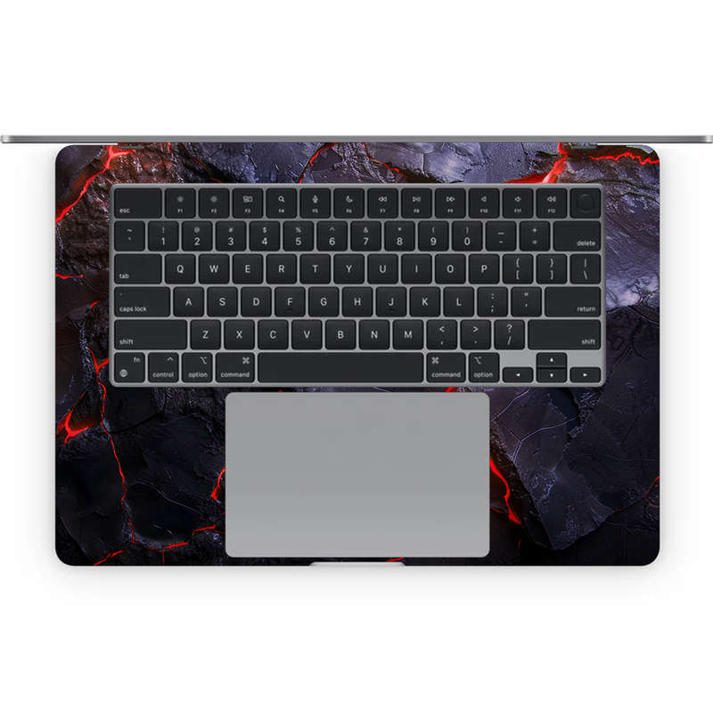 Apple MacBook Decal Skin Sticker: Carbon Rock Glow Red