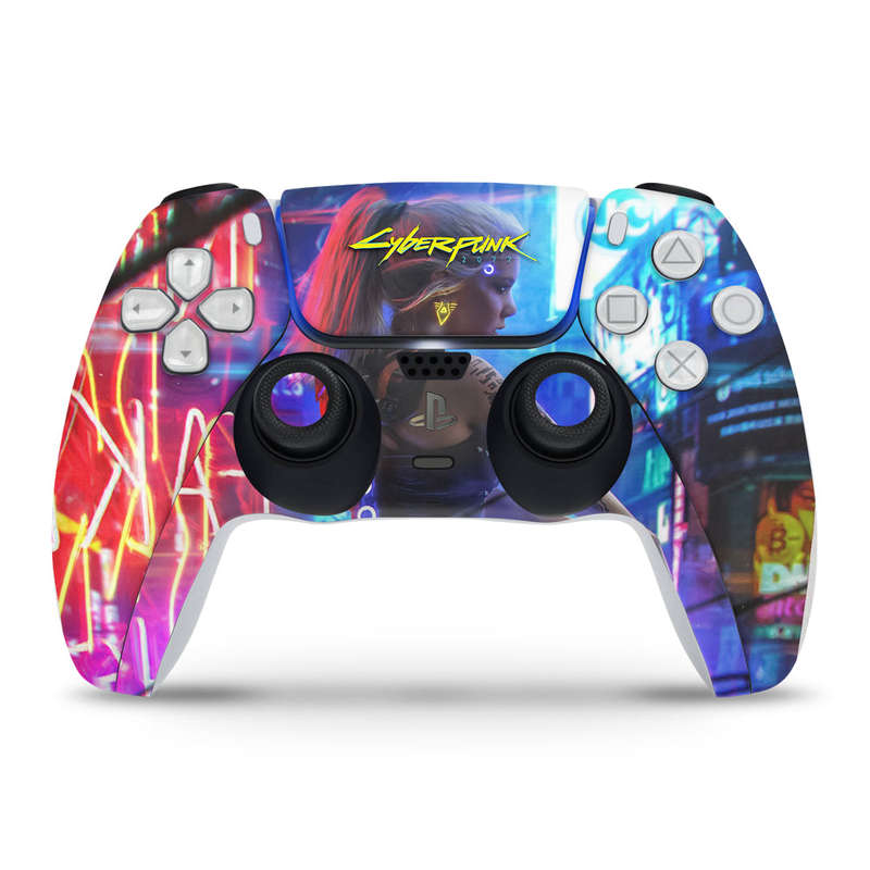 SkinNit Decal Sticker Skin For PS5 Slim Digital : Cyberpunk