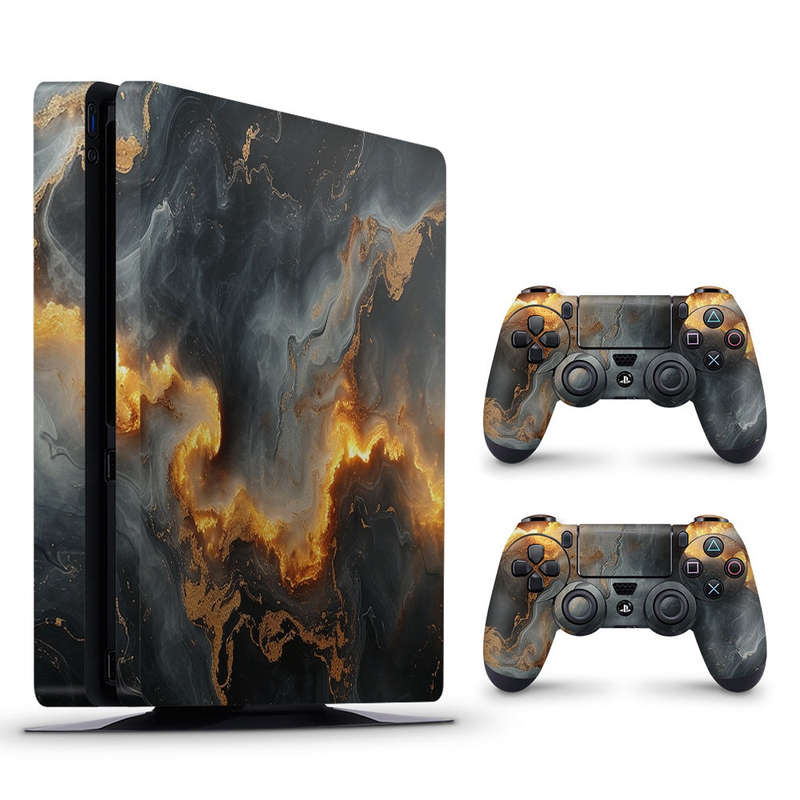 Decal Skin Sticker for PS4 Slim: Marbled Deep Glow