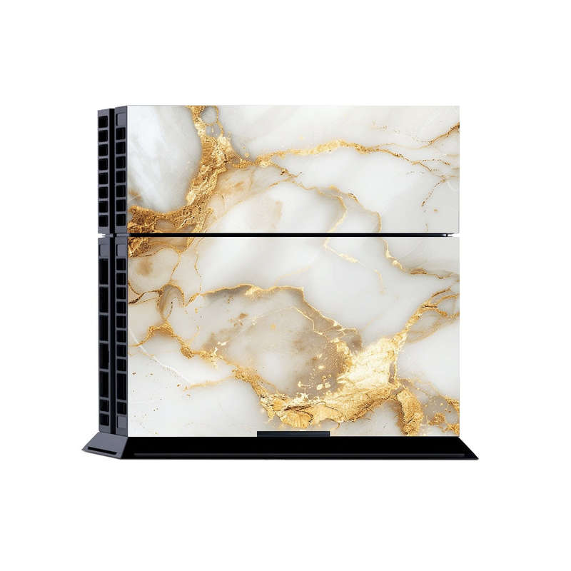 Decal Skin Sticker for PS4: White Gold Vein Marble
