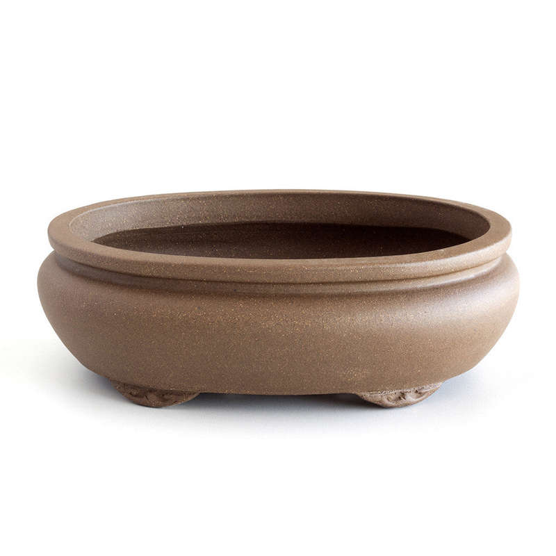 Assorted High Quality Unglazed, 16 x 13 x 6cm - Oval Unglazed Ceramic Bonsai Pot
