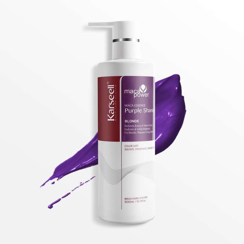 Karseell Purple Shampoo - Moisturizing & Brightening for Blonde, Platinum, White & Gray Hair 500ml