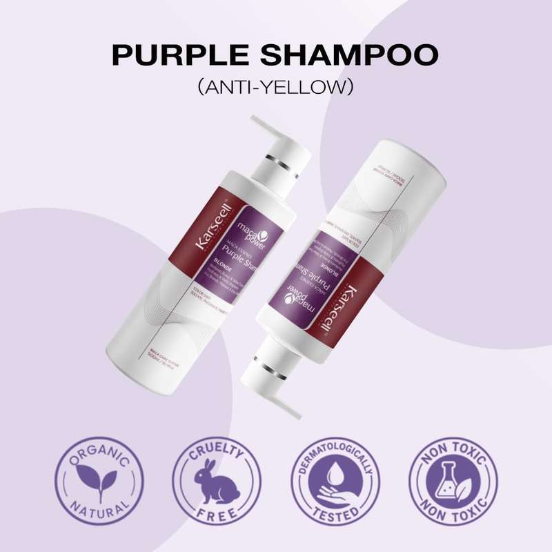 Karseell Purple Shampoo - Moisturizing & Brightening for Blonde, Platinum, White & Gray Hair 500ml