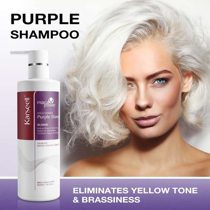 Karseell Purple Shampoo - Moisturizing & Brightening for Blonde, Platinum, White & Gray Hair 500ml