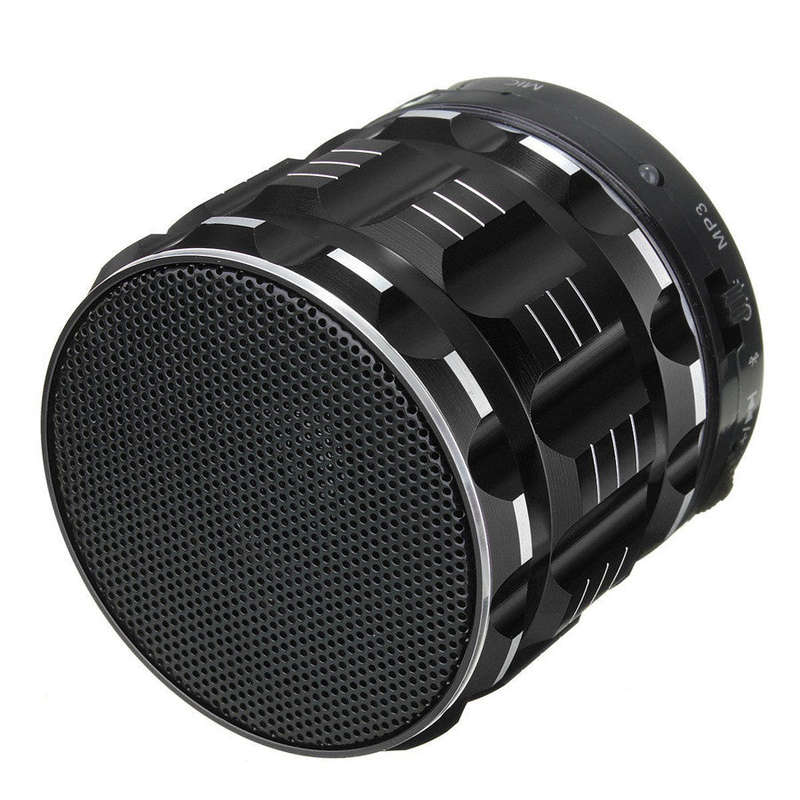 Metal Portable Mini Bluetooth Speaker Wireless Mic+TF Card Slot for Smartphone MP3 MP5 iP... - Black