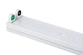 4FT Wide Body Open Channel Fitting Wired for Double LED Emergency