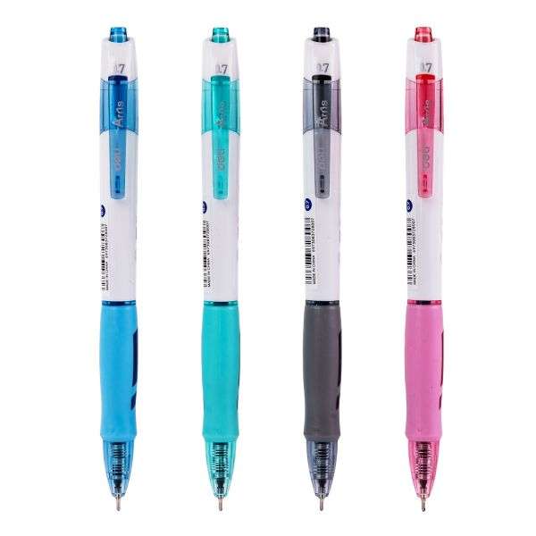 Deli Arris Retractable Ballpoint Pen Needle Tip: 0.7mm Blue