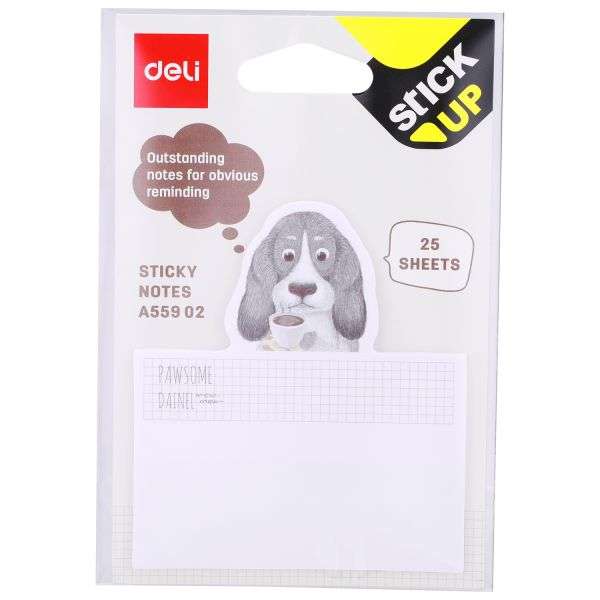 Deli Sticky Notes 75x84mm 25 Sheets 3 Patterns