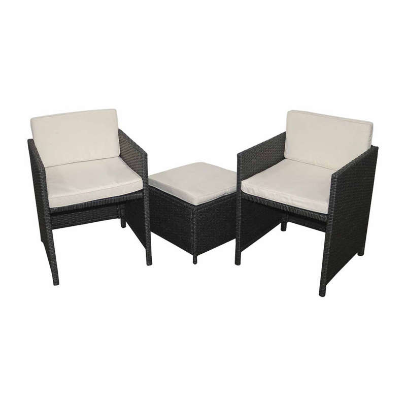 8-Piece Grey & White Rattan Outdoor Patio Furniture Set
