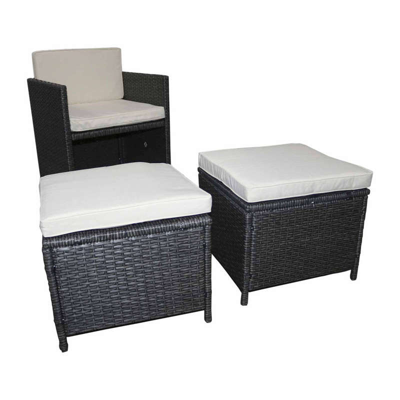 8-Piece Grey & White Rattan Outdoor Patio Furniture Set