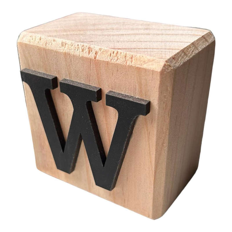 Black Wooden Letter Block W