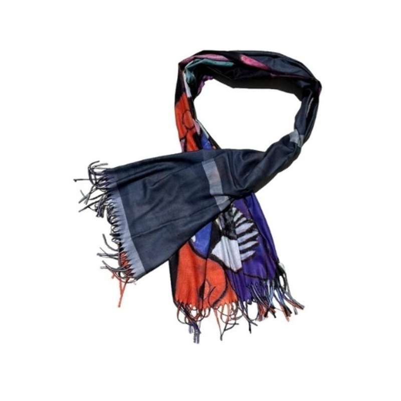 Abstract Blue Checker Lady Scarf
