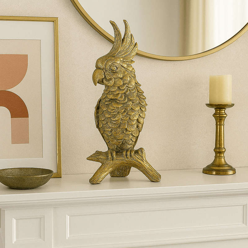 Animal Craft - Gold Cockatoo On Perch