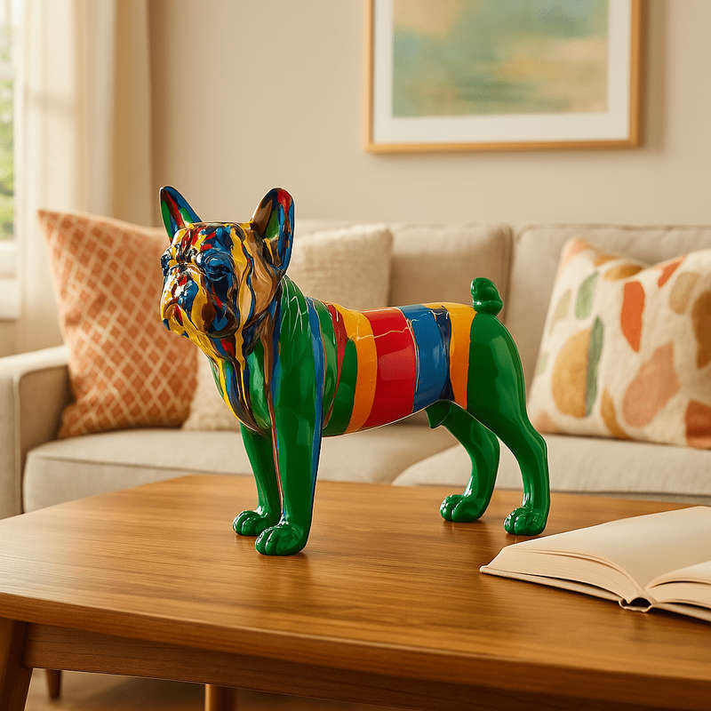 Animal Figurine - Colourful Paint Splashed Pug
