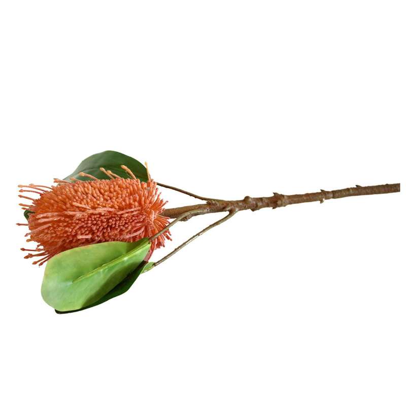 Artificial Flower - Burned Red Pincushion