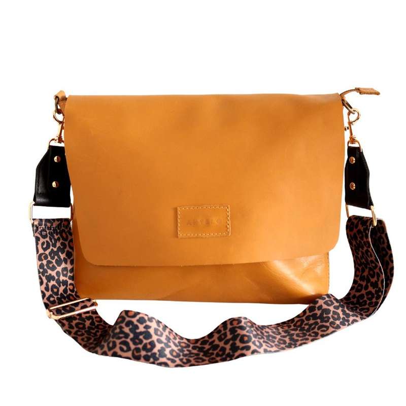 Bag Strap - Brown And Gold Leopard Print