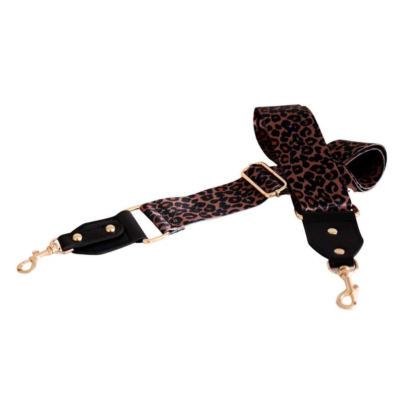 Bag Strap - Brown And Gold Leopard Print