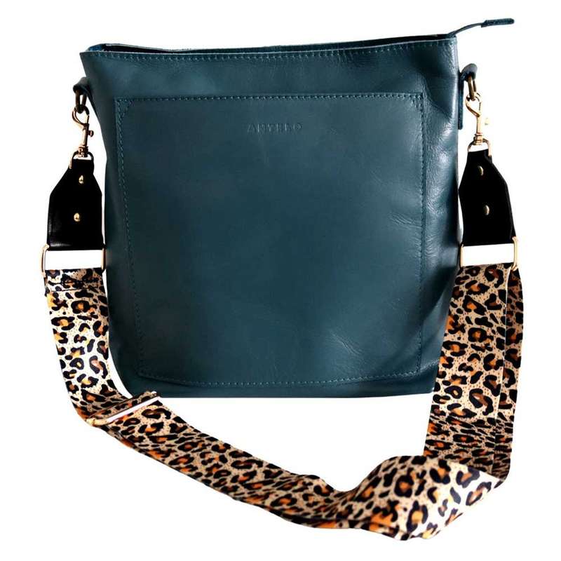 Bag Strap - Brown, Gold And Yellow Leopard Print