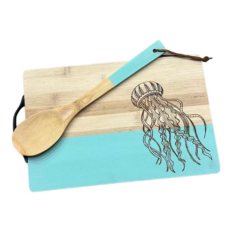 Bamboo Board Engraved - Jelly Fish