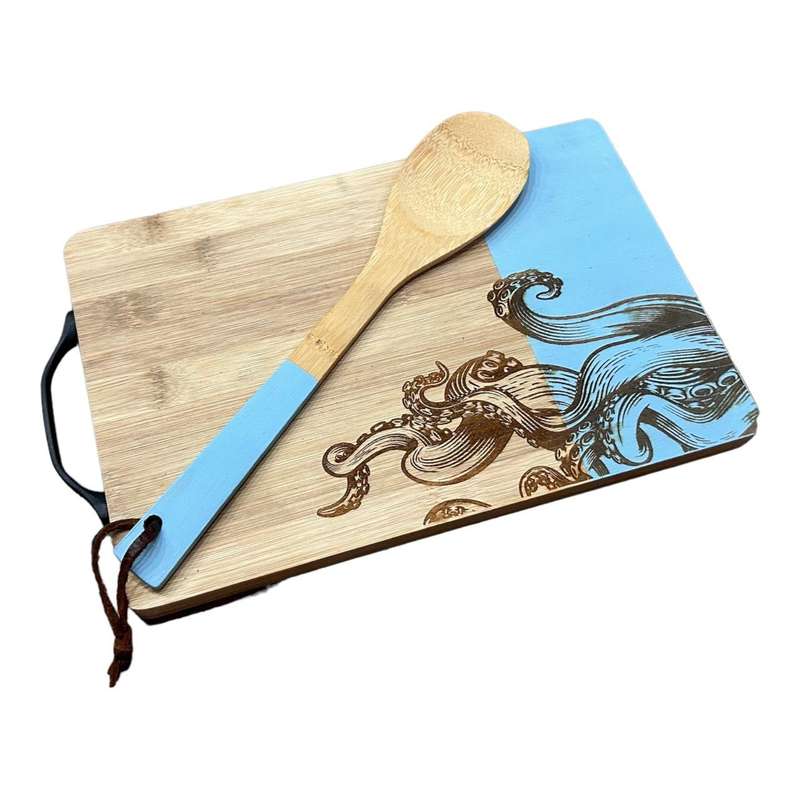 Bamboo Board Engraved - Octopus