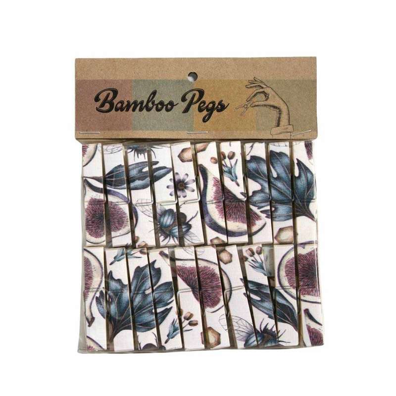 Bees & Figs Decorative Bamboo Pegs (Set of 20)