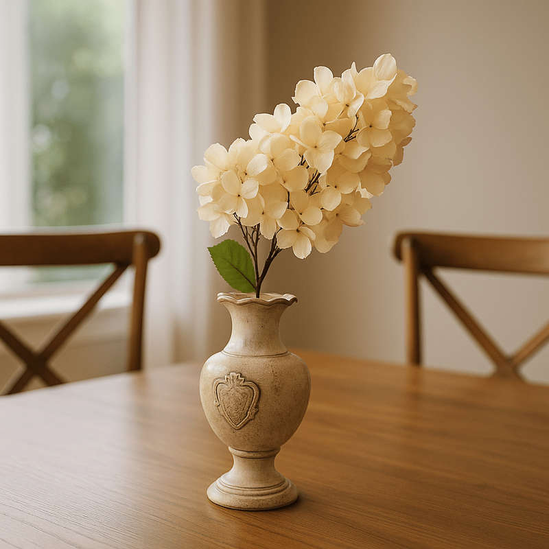 Beige Bigleaf Hydrangea Faux Flower Arrangement