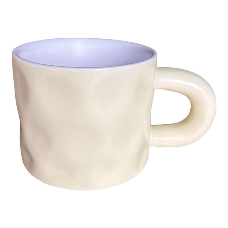 Beige Dented Ceramic Mug