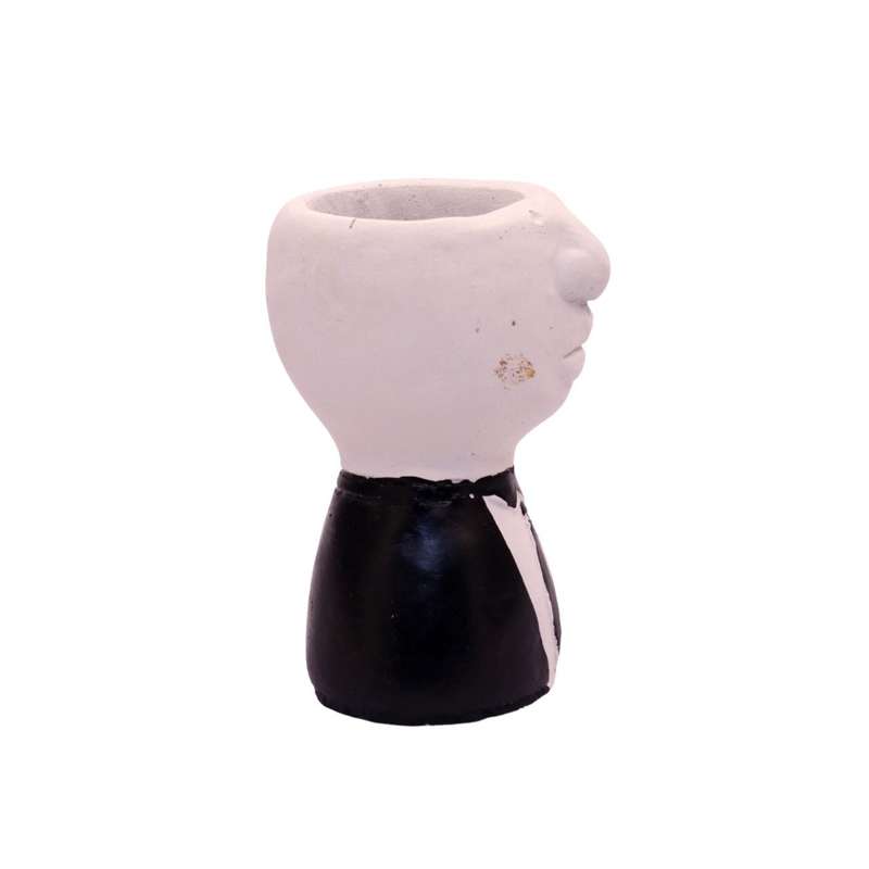 Black And White Tux Cement Male Planter