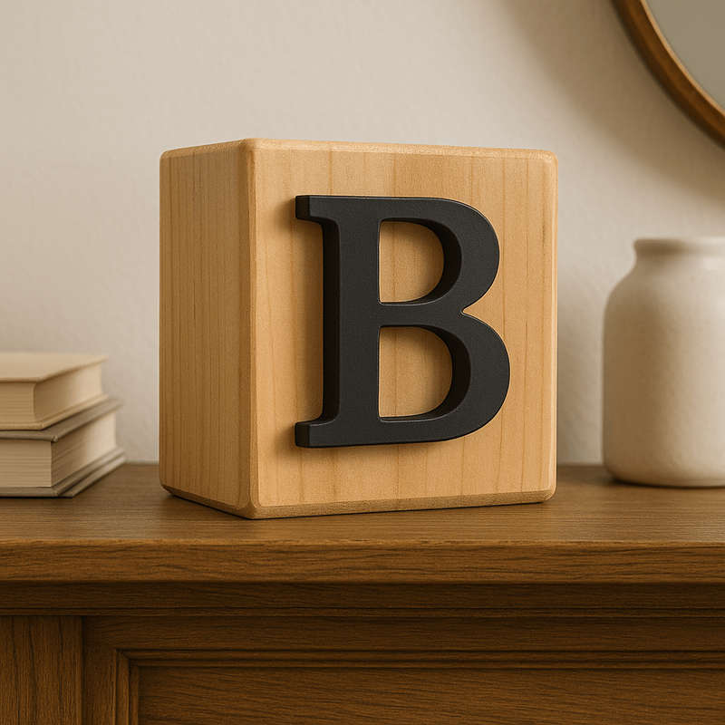Black Handcrafted Letter Block B