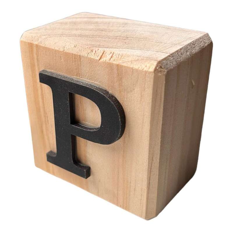 Black Handcrafted Letter Block P