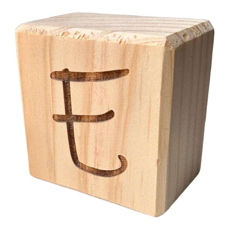 BLOCKEE Engraved Black Handcrafted Letter Block E