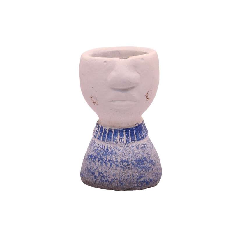 Blue And White Jersey Cement Male Planter