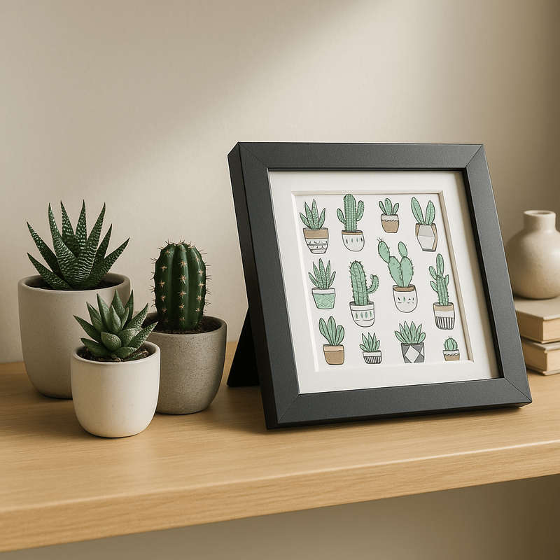 Cactus Accent Black Small Photoframe