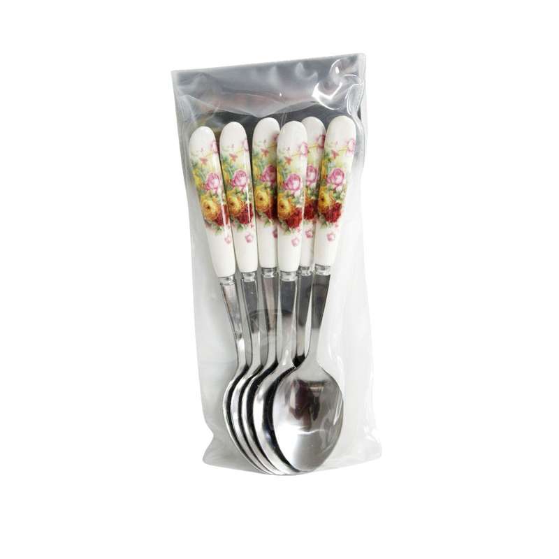 Cake Spoon Set - Yellow And Pink Rose
