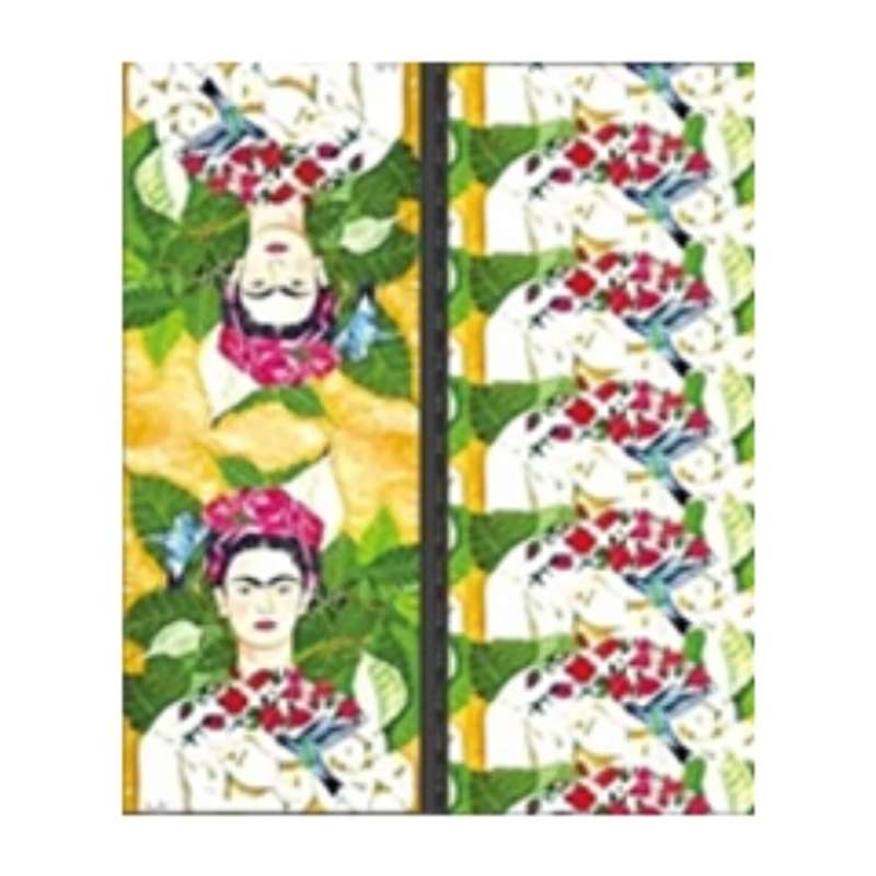 Cashmere Scarf - Frieda, Red Flowers, Green Leaves