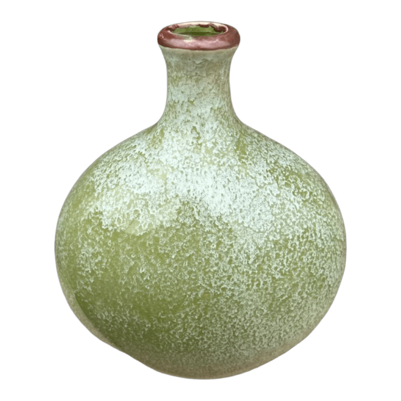 Ceramic Big Belly Vase - Rustic Green
