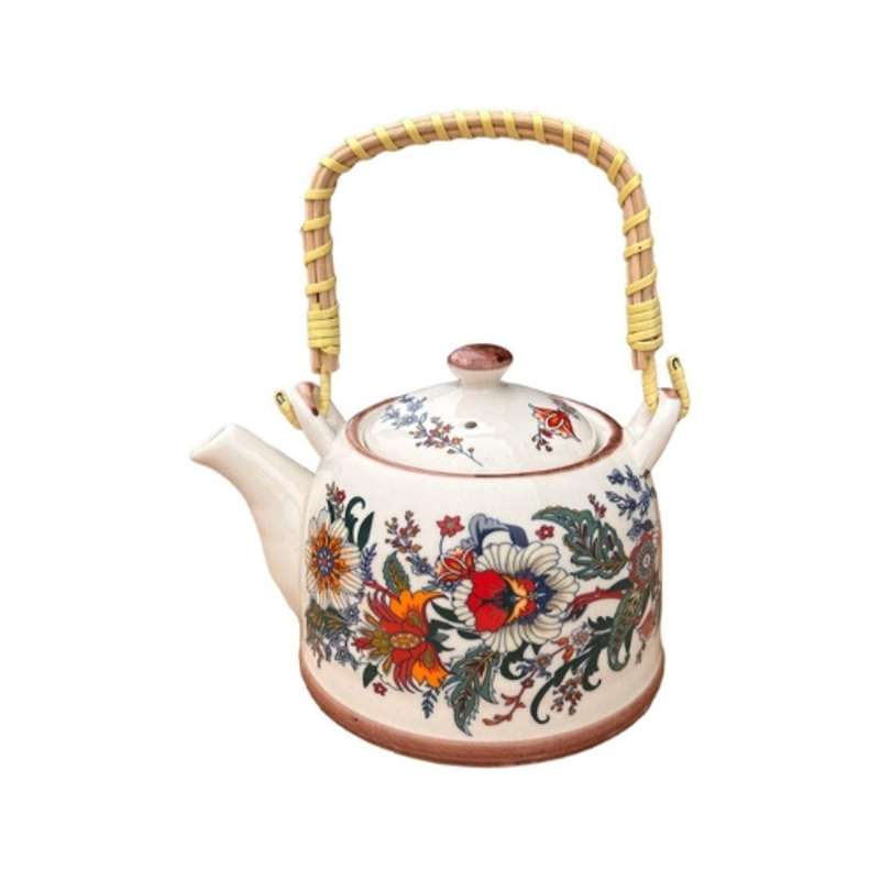 Ceramic Chinese Tea Pot -  Bold Flowers
