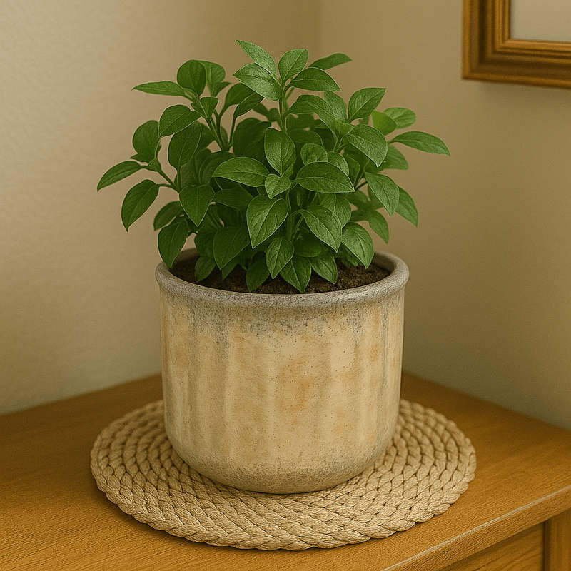 Ceramic Colum Pot - Rustic Beige Tones