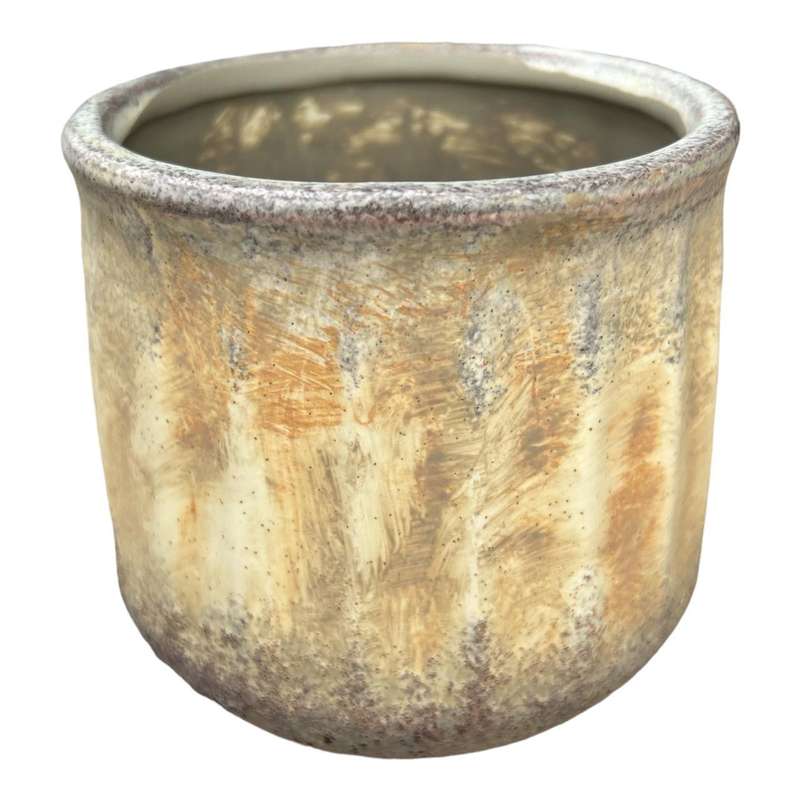 Ceramic Colum Pot - Rustic Beige Tones