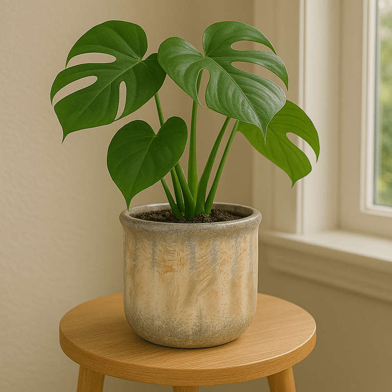 Ceramic Colum Pot - Rustic Beige Tones