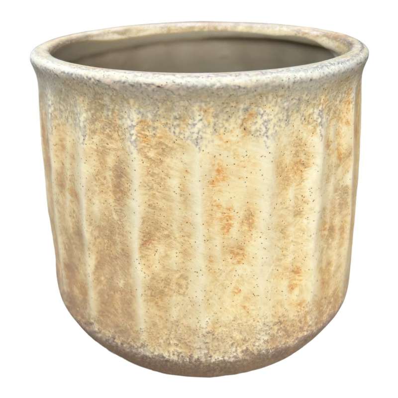 Ceramic Colum Pot - Rustic Beige Tones