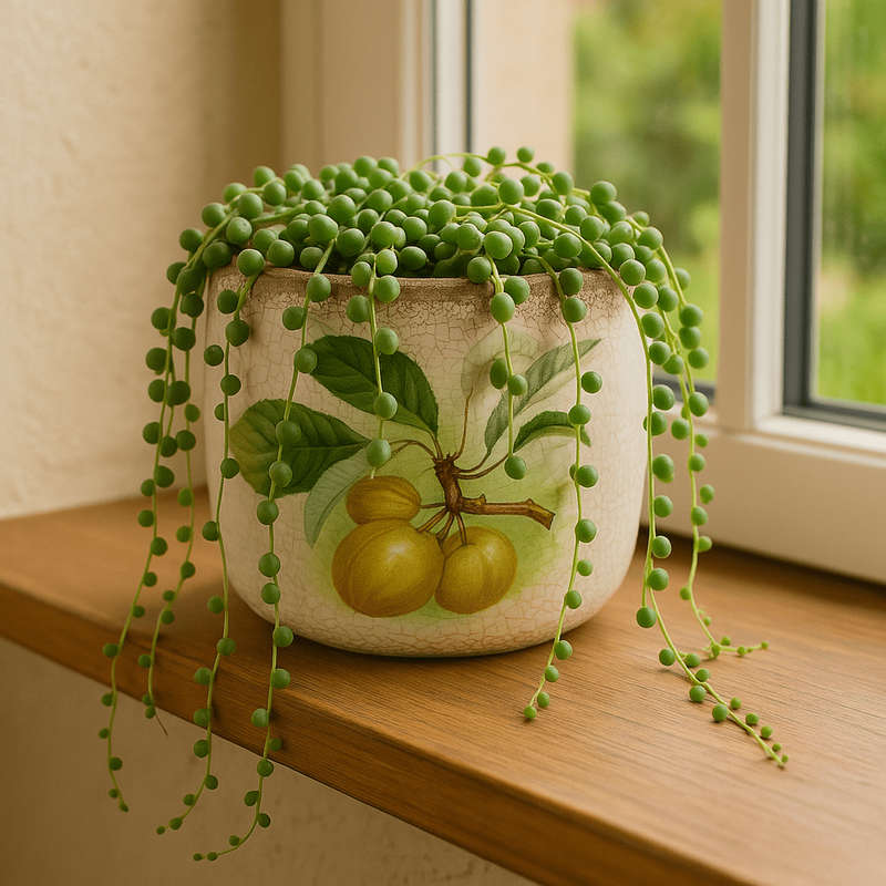 Ceramic Footed Pot - Peach Branch