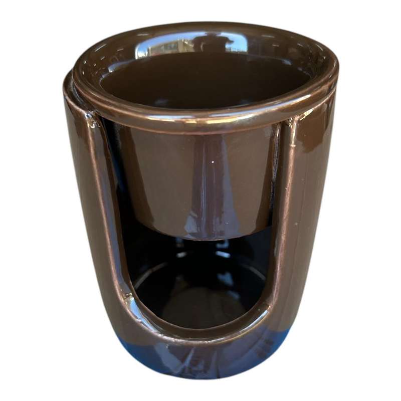 Ceramic Oil Burner 11cm - Glossy Brown