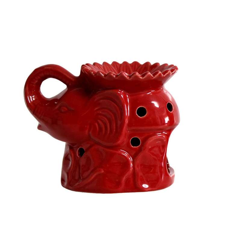 Ceramic Oil Burner - Red Elephant