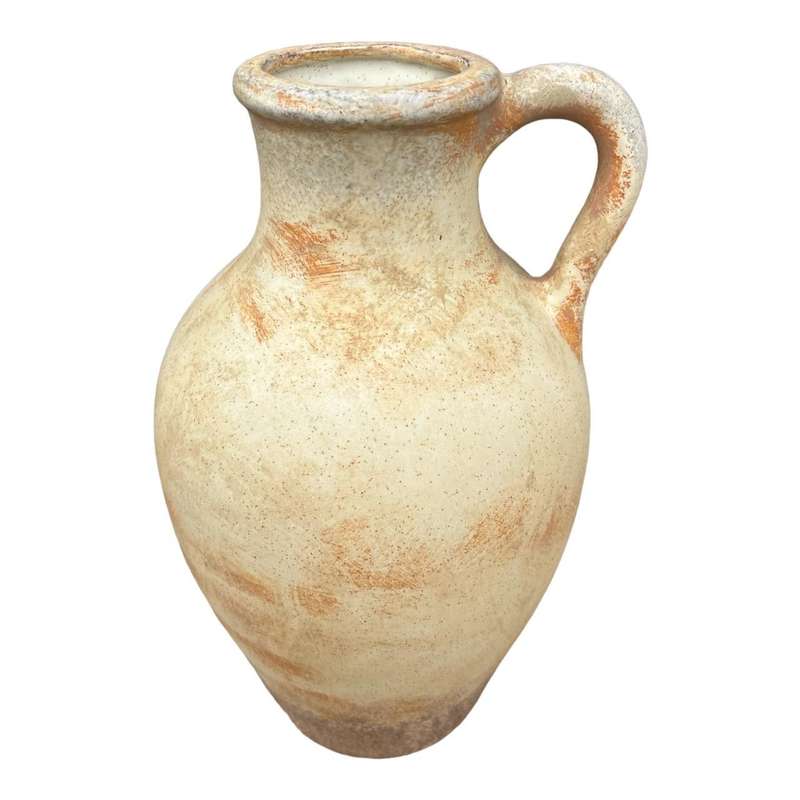 Ceramic One Arm Vase - Rustic Beige Colours