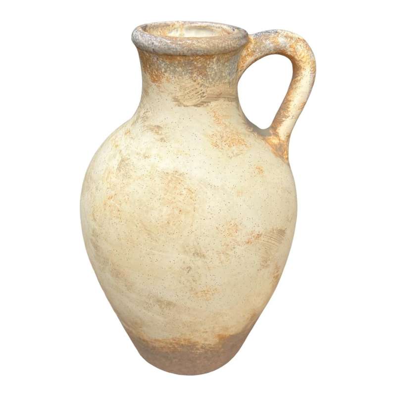 Ceramic One Arm Vase - Rustic Beige Tones