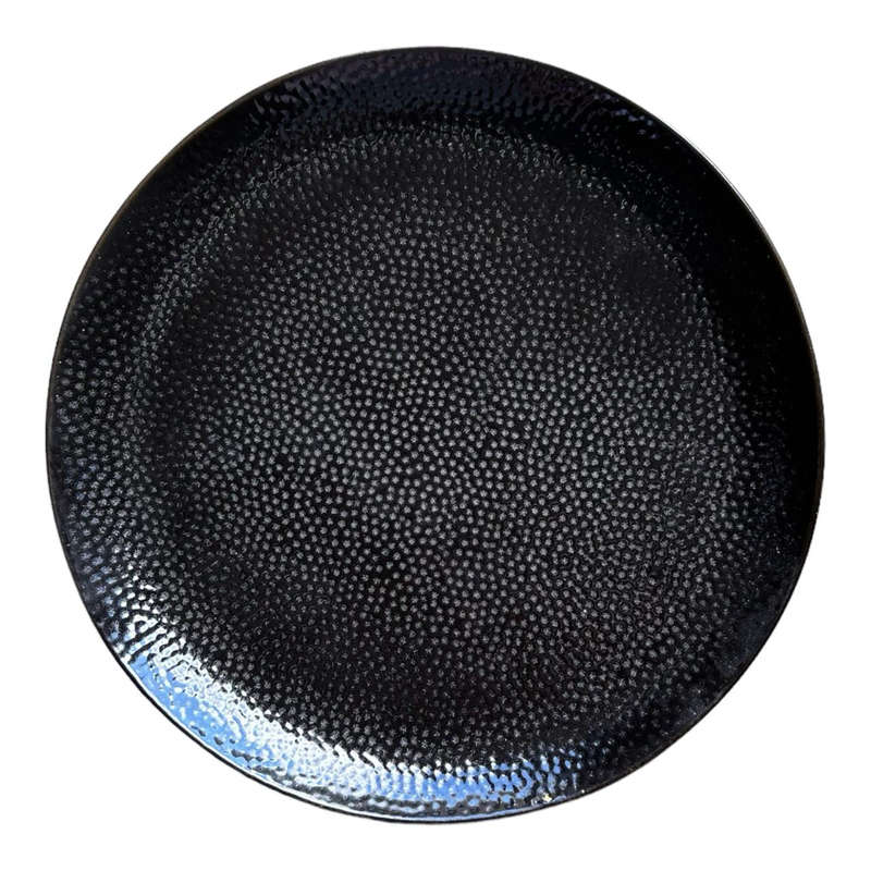 Ceramic Plate - Charcoal, Snakeskin Pattern